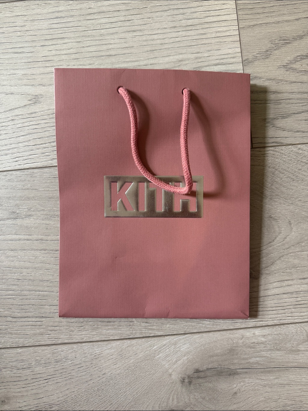 Kith RosePink Gift Bag With Gold Logo
